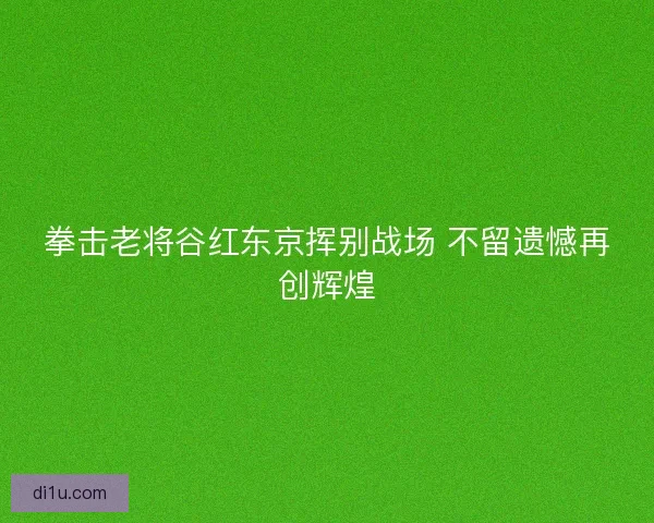 拳击老将谷红东京挥别战场 不留遗憾再创辉煌